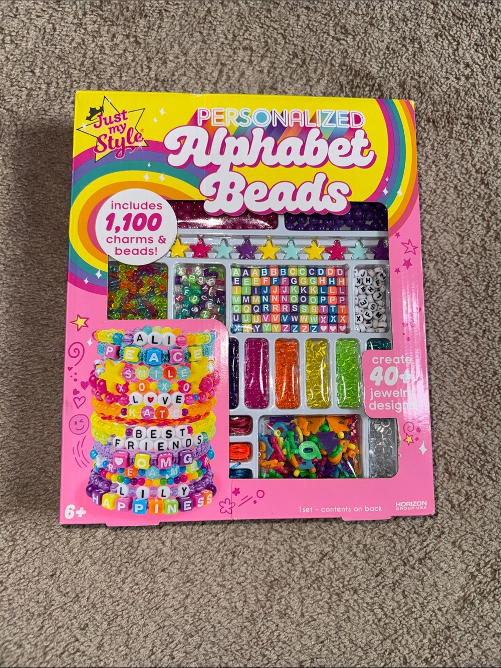 Just My Style Personalized Alphabet Beads Kit - Pink